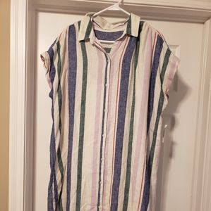Brand new button up linen dress